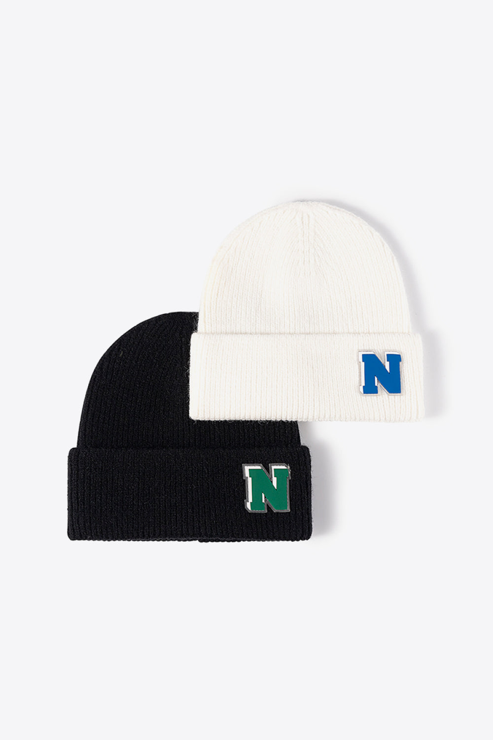 Letter N Patch Cuffed Knit Beanie king-general-store-5710.myshopify.com