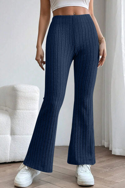 Basic Bae Full Size Ribbed High Waist Flare Pants king-general-store-5710.myshopify.com