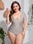 Plus Size Scoop Neck Short Sleeve One-Piece Swimsuit king-general-store-5710.myshopify.com