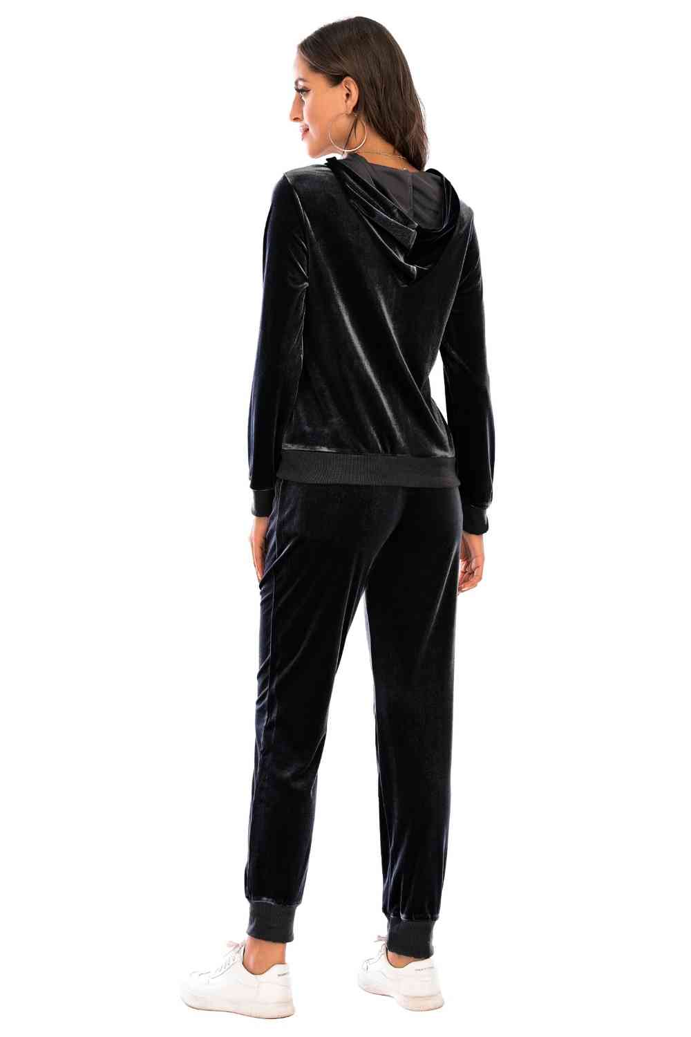 Zip-Up Hooded Jacket and Pants Set king-general-store-5710.myshopify.com