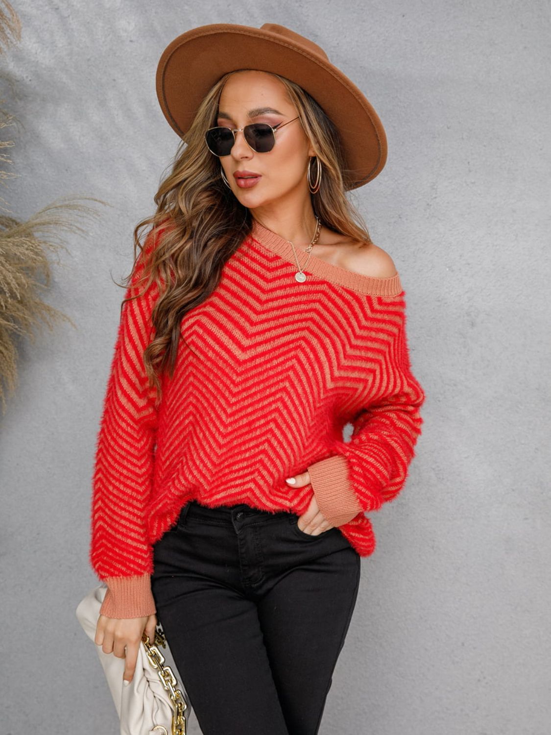 Round Neck Long Sleeve Sweater king-general-store-5710.myshopify.com