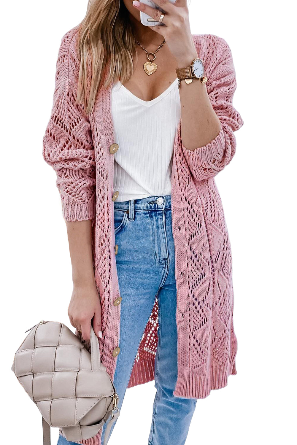 V-Neck Long Sleeve Cardigan king-general-store-5710.myshopify.com