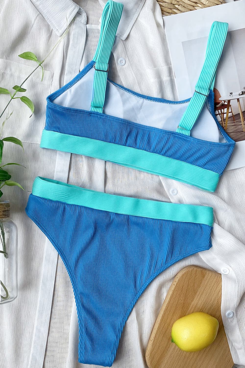 Color Block Scoop Neck Bikini Set king-general-store-5710.myshopify.com