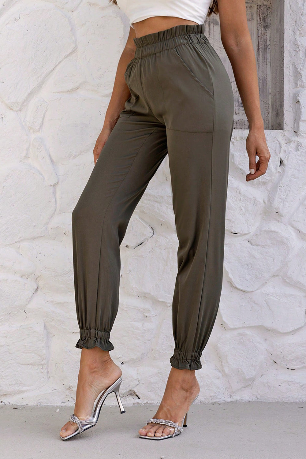 Paperbag Waist Pants with Pockets king-general-store-5710.myshopify.com