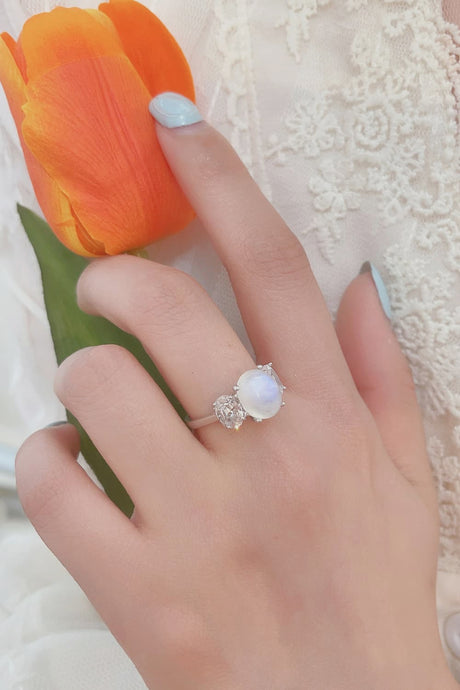 High Quality Natural Moonstone 925 Sterling Silver Three Stone Ring king-general-store-5710.myshopify.com