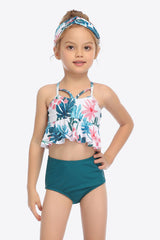 Botanical Print Crisscross Ruffled Two-Piece Swim Set king-general-store-5710.myshopify.com