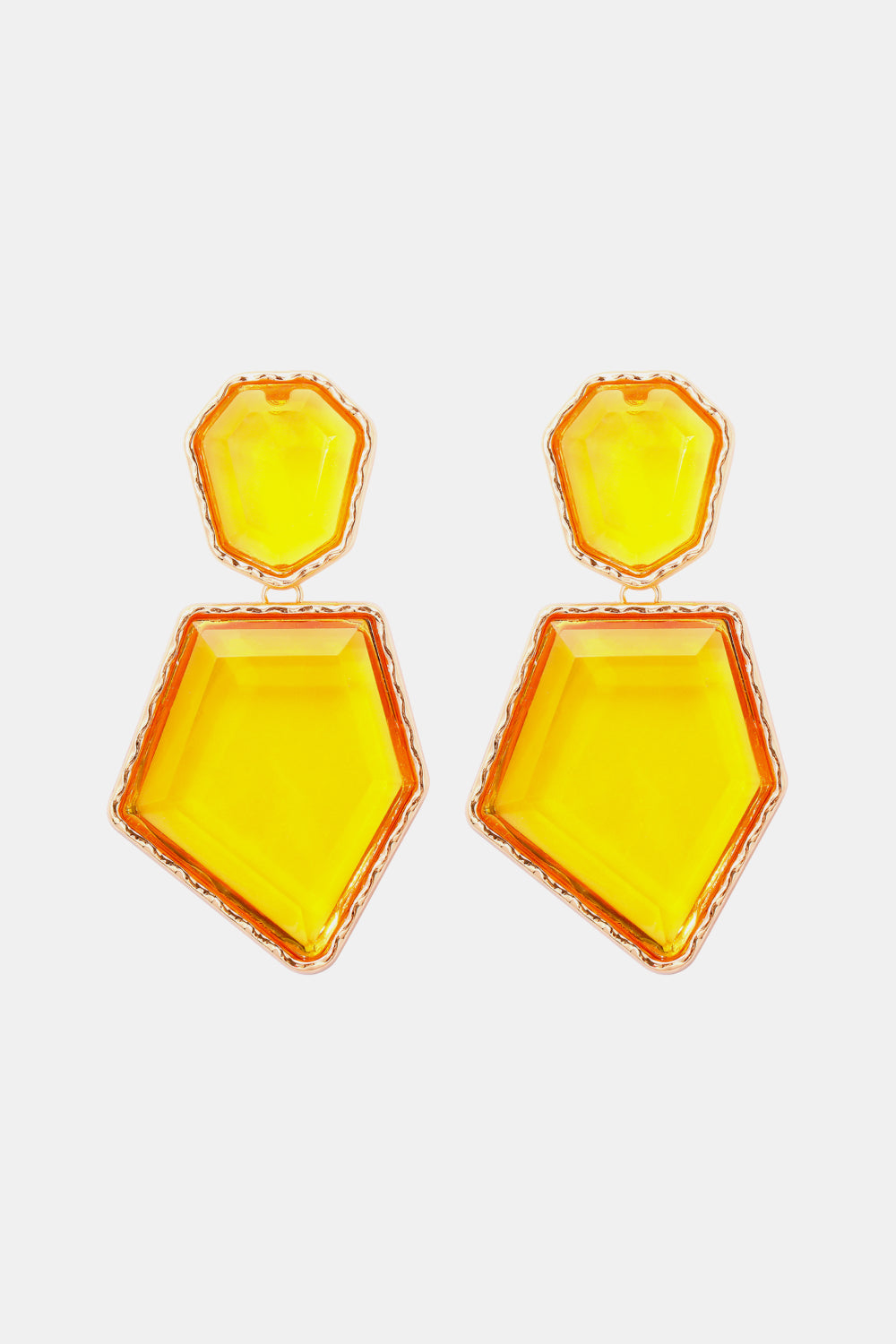 Geometrical Shape Zinc Alloy Frame Resin Dangle Earrings king-general-store-5710.myshopify.com