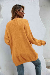 Open Front Openwork Fuzzy Cardigan with Pockets king-general-store-5710.myshopify.com