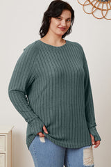 Basic Bae Full Size Ribbed Thumbhole Sleeve T-Shirt king-general-store-5710.myshopify.com