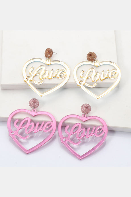 Heart Shape Acrylic Dangle Earrings king-general-store-5710.myshopify.com