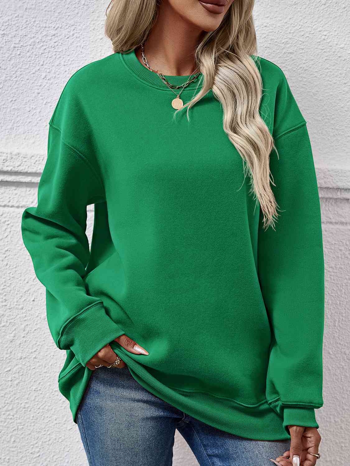 Round Neck Long Sleeve Sweatshirt king-general-store-5710.myshopify.com