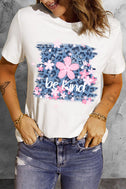 Leopard Floral Graphic Round Neck Tee king-general-store-5710.myshopify.com