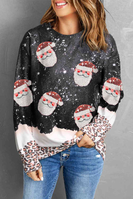 Sequin Patch Christmas Element Sweatshirt king-general-store-5710.myshopify.com