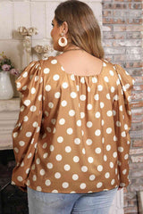 Plus Size Polka Dot Long Sleeve Blouse king-general-store-5710.myshopify.com