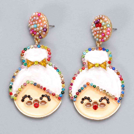 Rhinestone Alloy Mrs. Claus Earrings king-general-store-5710.myshopify.com