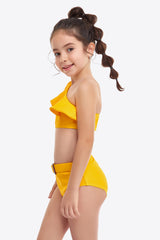 Ruffled One-Shoulder Buckle Detail Two-Piece Swim Set king-general-store-5710.myshopify.com