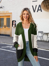 Color Block Open Front Hooded Cardigan king-general-store-5710.myshopify.com