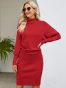 Turtle Neck Long Sleeve Ribbed Sweater Dress king-general-store-5710.myshopify.com