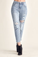 RISEN Distressed Slim Cropped Jeans king-general-store-5710.myshopify.com