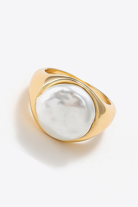 Pearl 18K Gold-Plated Alloy Ring king-general-store-5710.myshopify.com