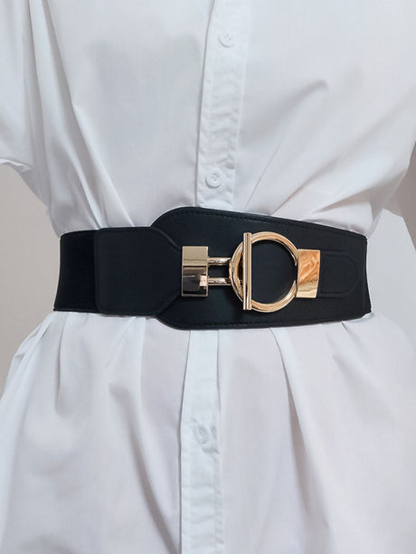 PU Elastic Wide Belt with Alloy Buckle king-general-store-5710.myshopify.com