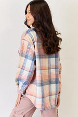 J.NNA Plaid Colorblock Button Down Jacket king-general-store-5710.myshopify.com