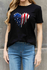 Simply Love Full Size Star Heart Graphic Cotton Tee king-general-store-5710.myshopify.com