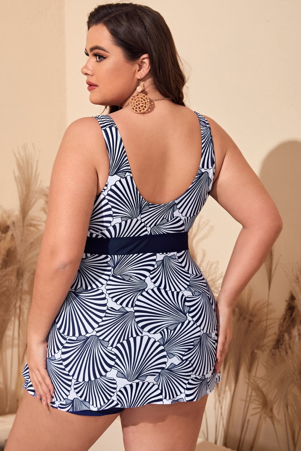 Plus Size Printed Sleeveless Top and Shorts Swim Set king-general-store-5710.myshopify.com