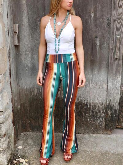 High Waist Striped Bootcut Pants king-general-store-5710.myshopify.com