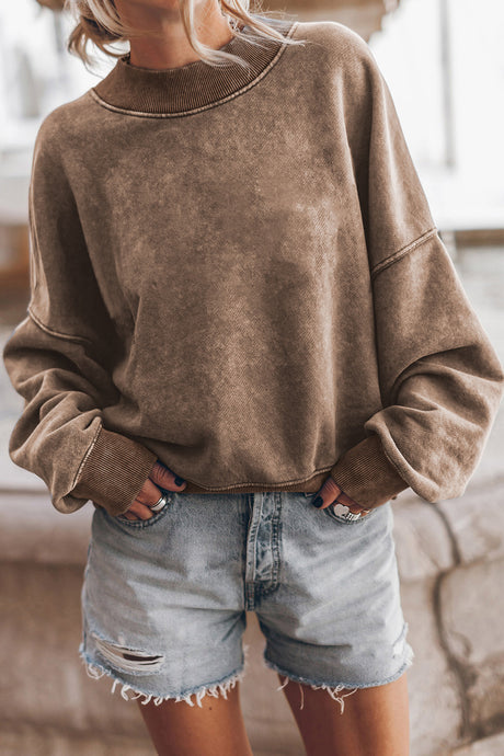 Round Neck Dropped Shoulder Sweatshirt king-general-store-5710.myshopify.com