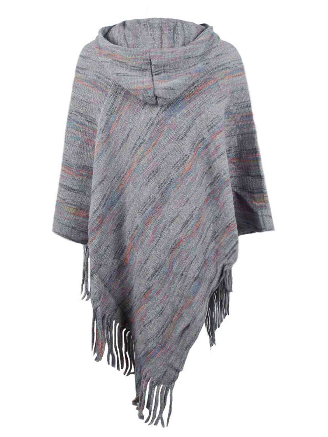 Fringe Hem Hooded Poncho king-general-store-5710.myshopify.com