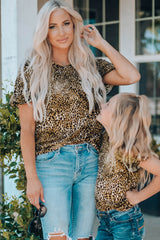 Women Leopard Short Flounce Sleeve Tee king-general-store-5710.myshopify.com