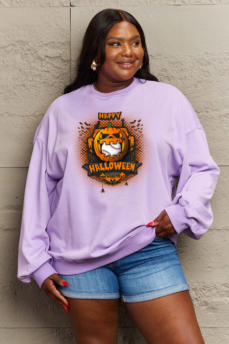 Simply Love Full Size HAPPY HALLOWEEN Graphic Sweatshirt king-general-store-5710.myshopify.com