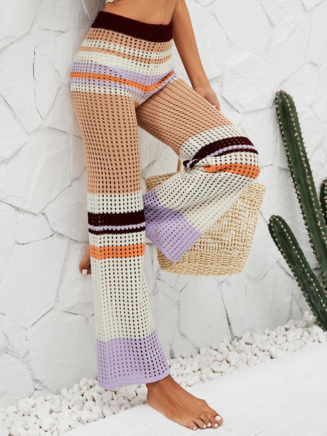 Color Block Openwork Knit Pants king-general-store-5710.myshopify.com