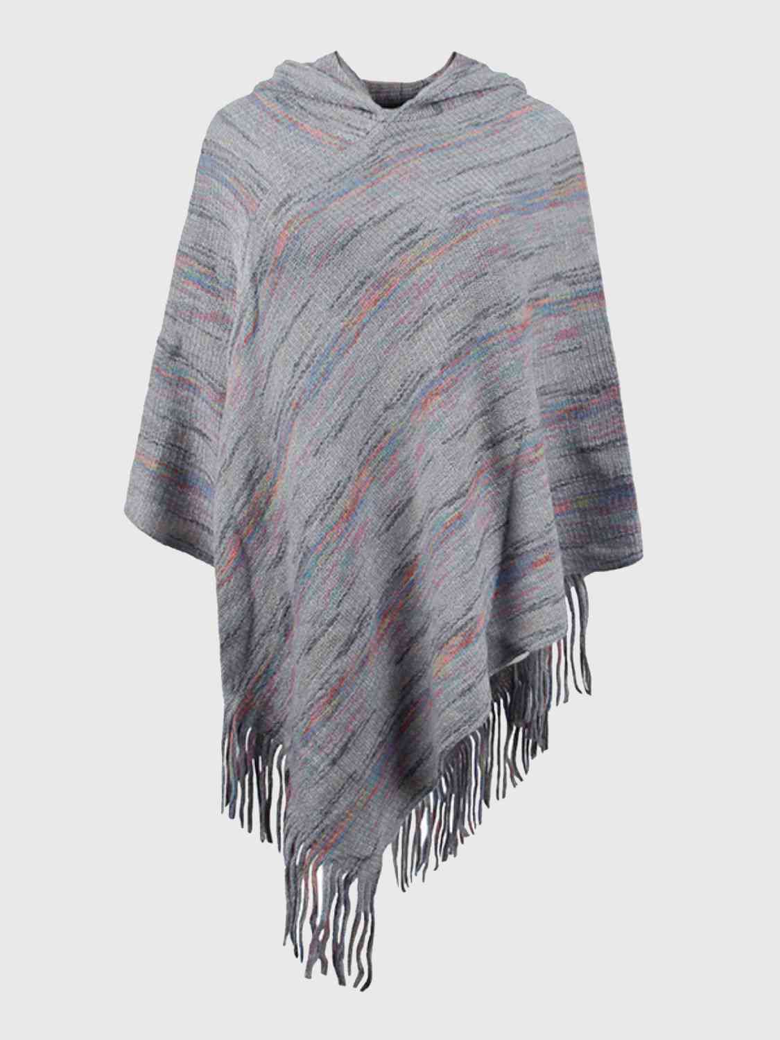 Fringe Hem Hooded Poncho king-general-store-5710.myshopify.com