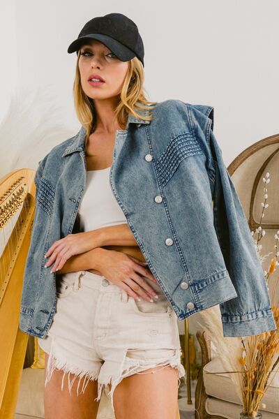 BiBi Button Up Long Sleeve Denim Jacket king-general-store-5710.myshopify.com