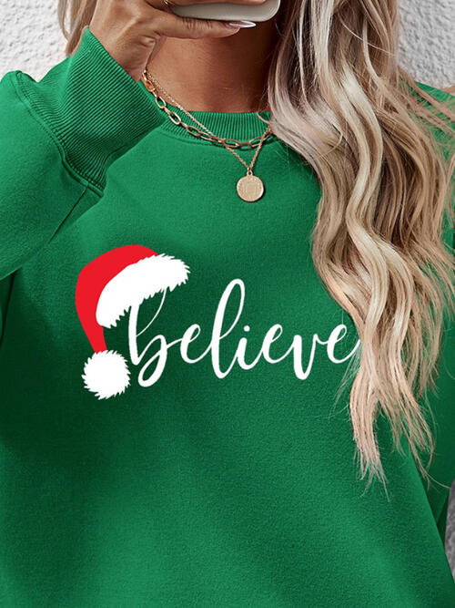 BELIEVE Graphic Long Sleeve Sweatshirt king-general-store-5710.myshopify.com