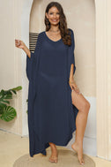 V-Neck Three-Quarter Sleeve Cover-Up king-general-store-5710.myshopify.com