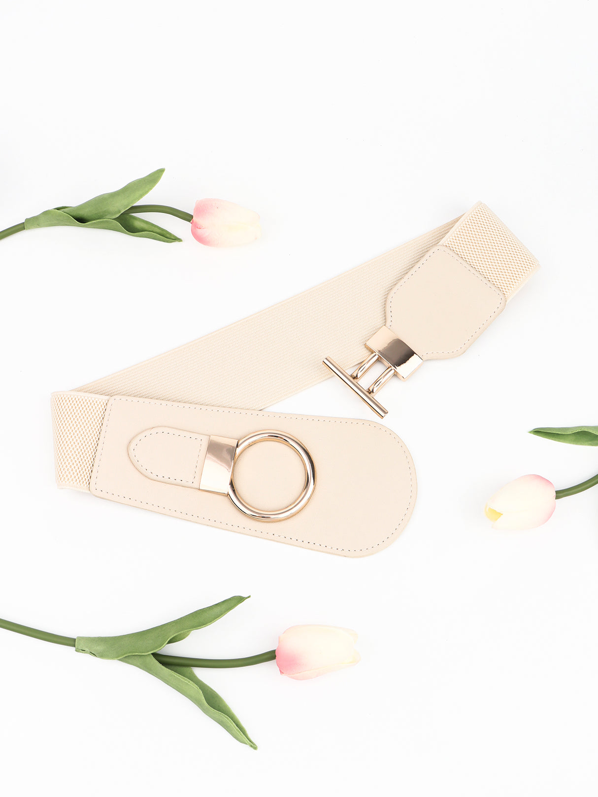 PU Elastic Wide Belt with Alloy Buckle king-general-store-5710.myshopify.com