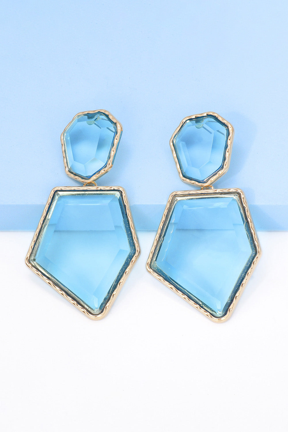 Geometrical Shape Zinc Alloy Frame Resin Dangle Earrings king-general-store-5710.myshopify.com