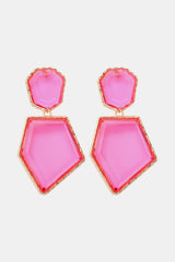 Geometrical Shape Zinc Alloy Frame Resin Dangle Earrings king-general-store-5710.myshopify.com