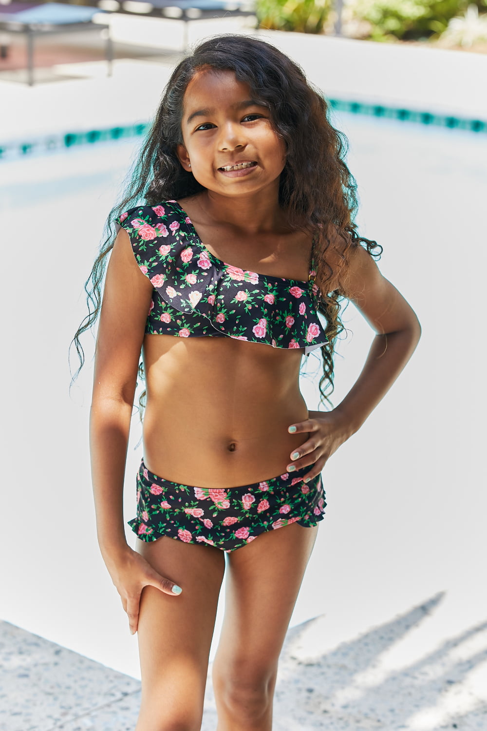 Marina West Swim Clear Waters Two-Piece Swim Set in Black Roses king-general-store-5710.myshopify.com