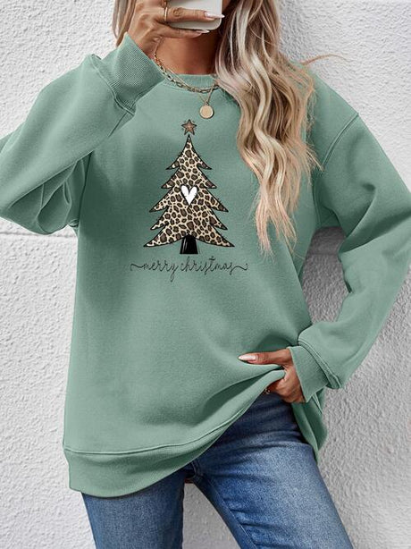 Christmas Tree Graphic Long Sleeve Sweatshirt king-general-store-5710.myshopify.com