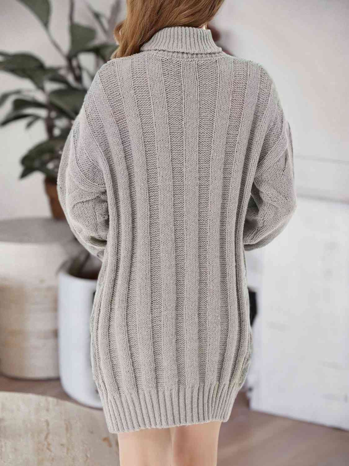 Cable-Knit Turtleneck Sweater Dress king-general-store-5710.myshopify.com