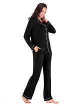 Collared Neck Long Sleeve Loungewear Set with Pockets king-general-store-5710.myshopify.com