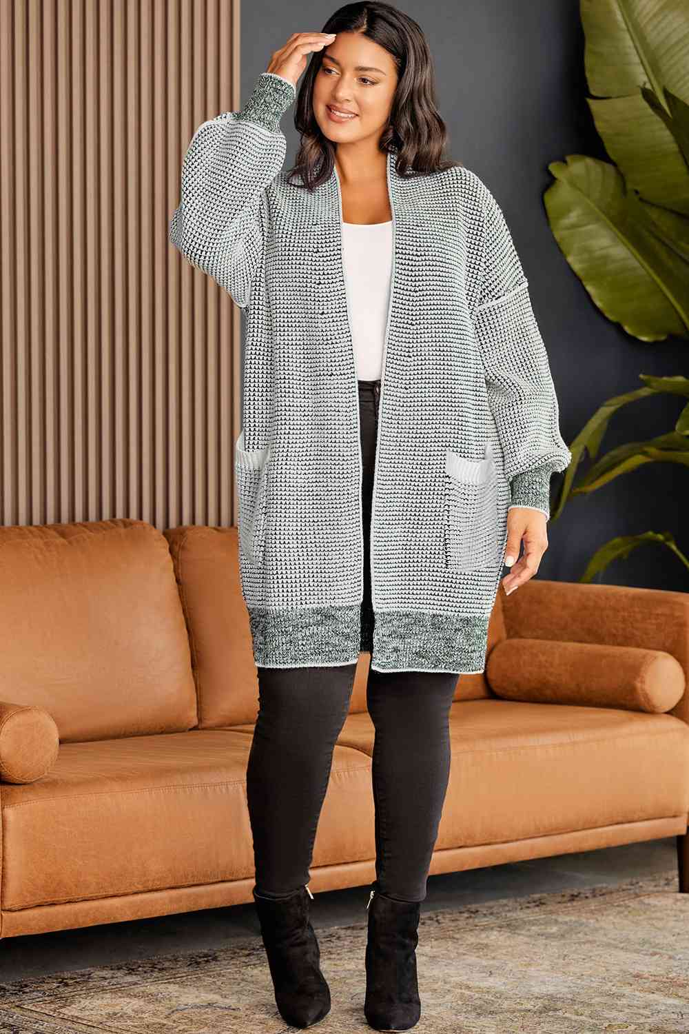 Plus Size Open Front Longline Cardigan king-general-store-5710.myshopify.com