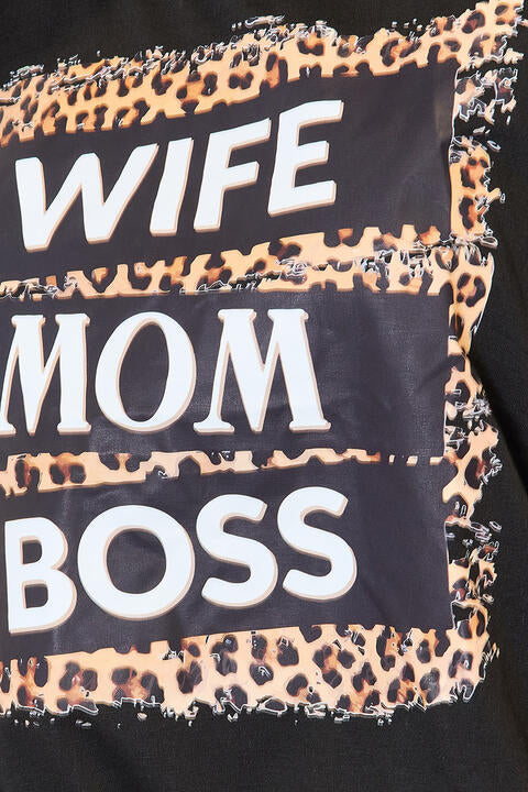 Simply Love WIFE MOM BOSS Leopard Graphic T-Shirt king-general-store-5710.myshopify.com