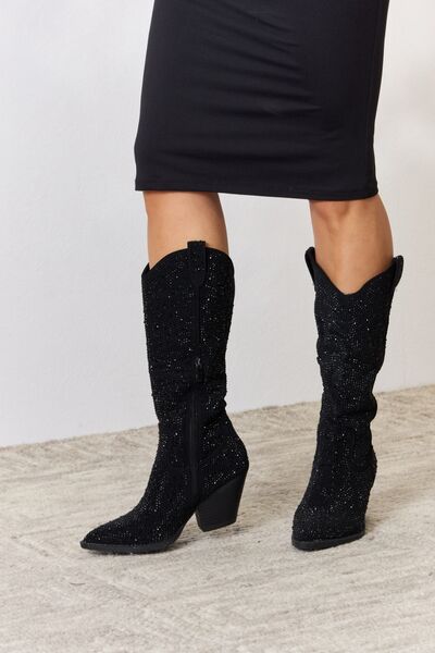 Forever Link Rhinestone Knee High Cowboy Boots king-general-store-5710.myshopify.com