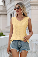 Eyelet V-Neck Tank king-general-store-5710.myshopify.com