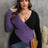 Plus Size Two-Tone Surplice Neck Sweater king-general-store-5710.myshopify.com